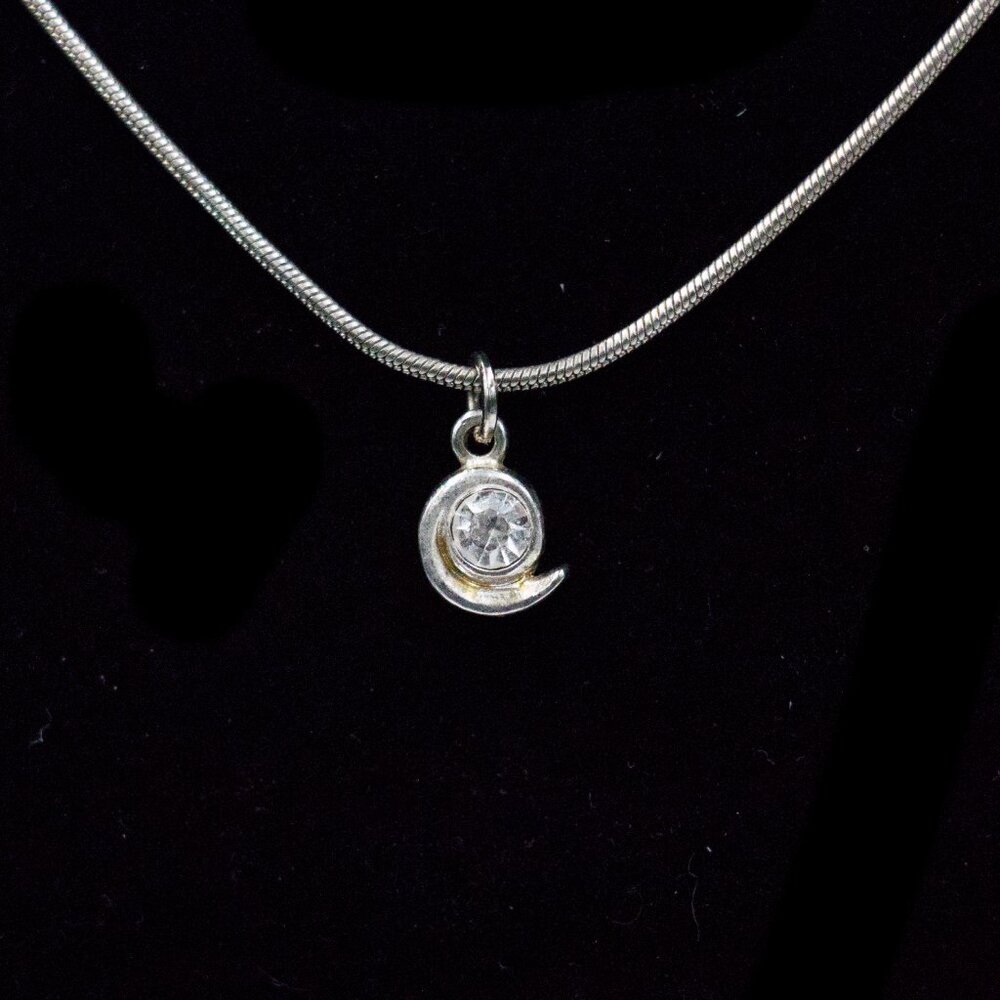 CRESCENT WITH CENTER RHINESTONE NECKLACE - JNTSCR1